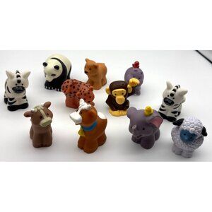 Lot of 11-Fisher Price Little People - Noah's Ark - Animals monkey, Panda, Bear+